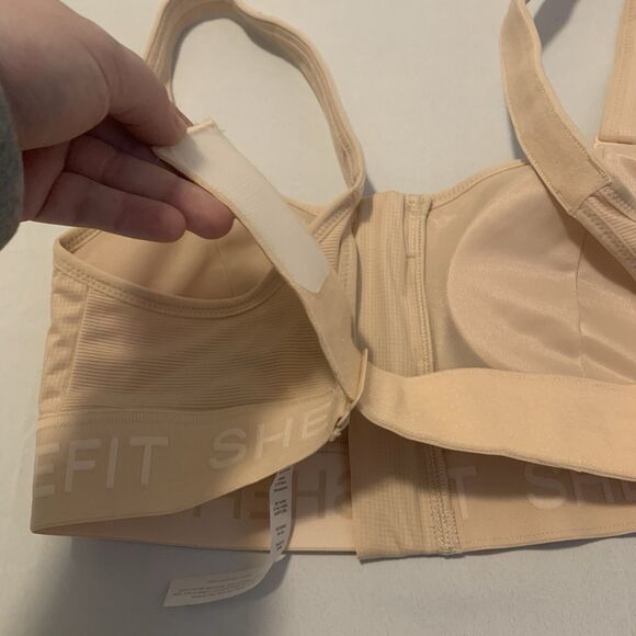 SheFit Ultimate Sports Bra Adjustable Straps Front Zip Sandstorm Nude - Medium - Picture 8 of 9